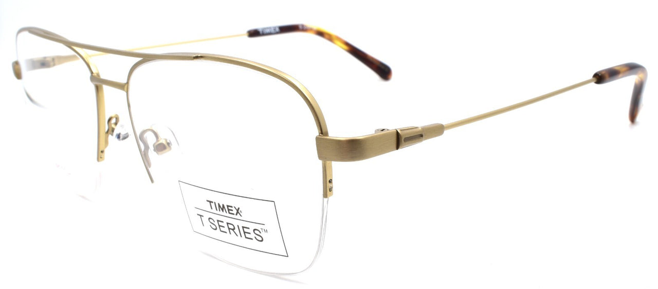 Timex 5:24 PM Men's Eyeglasses Frames Aviator Half-rim Flex LARGE 58-16-150 Gold