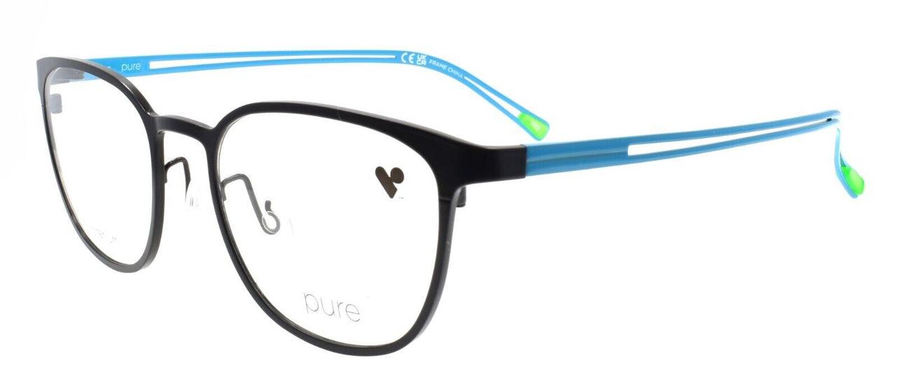 Airlock Pure P-4014 008 Eyeglasses Frames Titanium 50-19-145 Matte Black / Blue