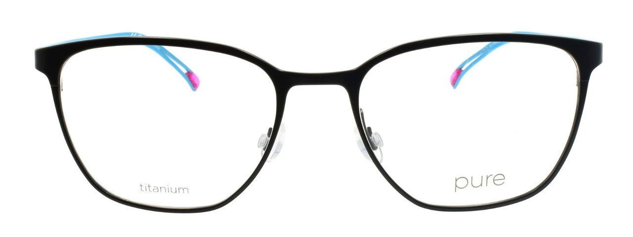 Airlock Pure P-5013 005 Women's Glasses Cat-Eye Titanium 53-18-145 Black / Blue