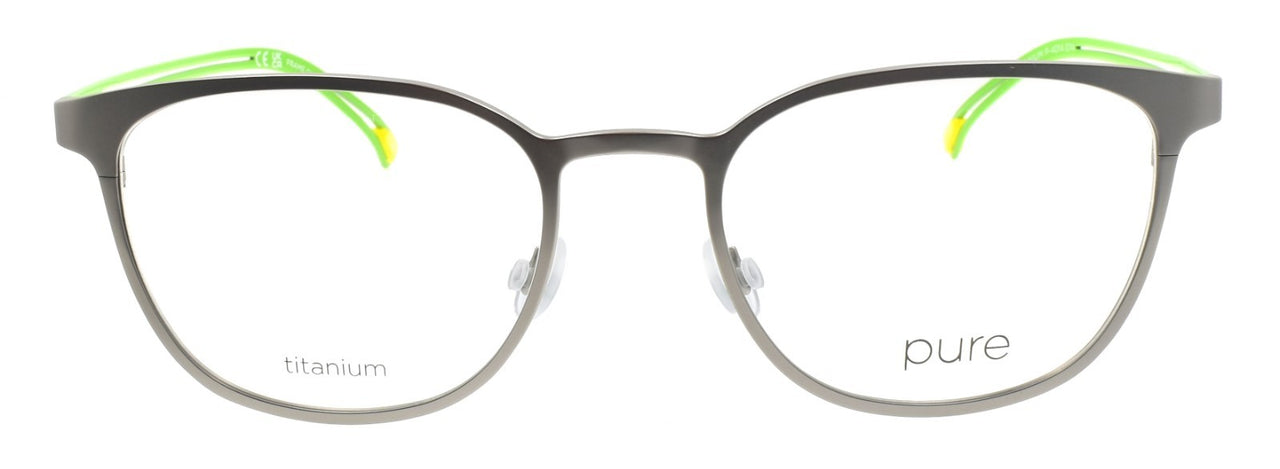 Airlock Pure P-4014 074 Eyeglasses Frames Titanium 50-19-145 Gunmetal / Green1
