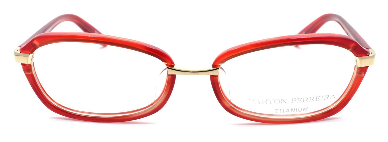 Barton Perreira Rosalie Women's Eyeglasses PETITE 50-16-127 Scarlet Red / Gold