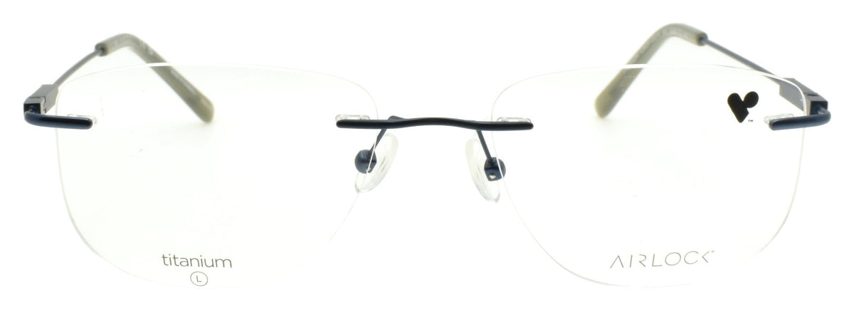 Airlock Crop 202 N 414 Men's Eyeglasses Frames Rimless 53-18-145 Satin Navy Blue
