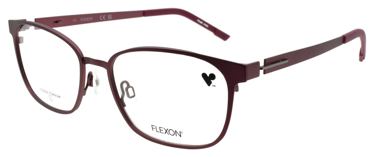 Flexon FLX 1008 MAG 620 Eyeglasses Matte Cherry 56-18-145 + Clip On Sunglasses