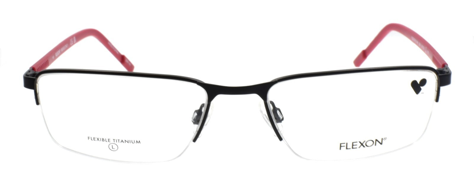 Flexon E1146 004 Men's Glasses Halfrim Satin Black 5418145 Flexible Titanium1