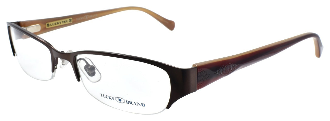LUCKY BRAND Casey Women's Eyeglasses Frames Half-rim 52-18-135 Brown