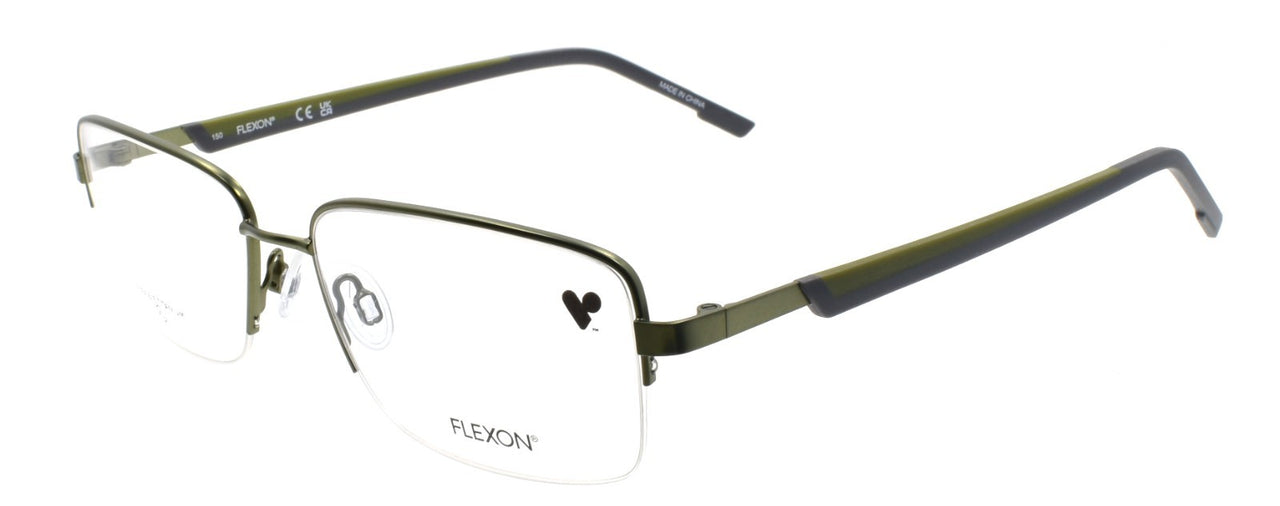 Flexon H6084 314 XL Men's Eyeglasses Half-rim Matte Moss 57-17-150 Flex Titanium