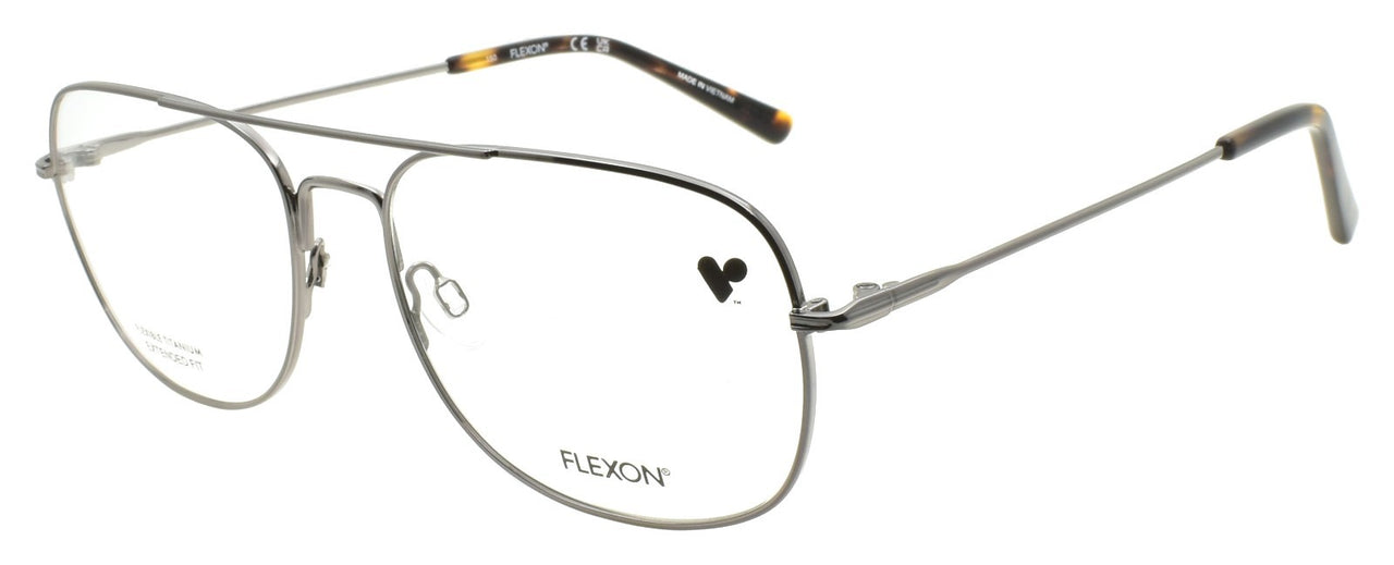 Flexon H6066 N 070 XL Men's Glasses Aviator 57-18-150 Gunmetal Flexible Titanium
