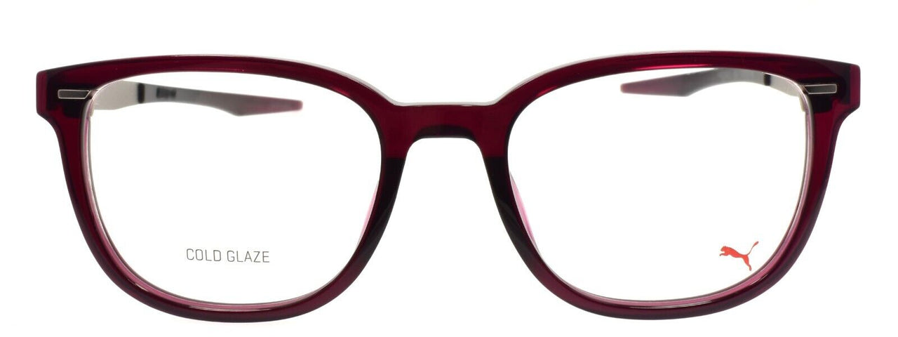 PUMA PU0301O 002 Eyeglasses Frames 52-19-145 Burgundy / Ruthenium