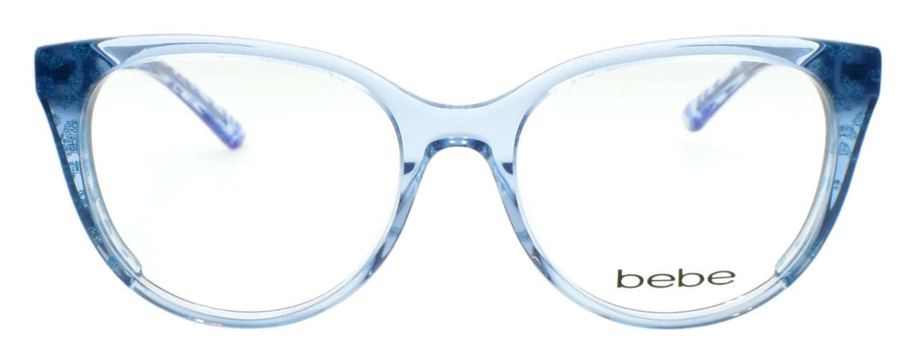 Bebe BB5208 422 Women's Eyeglasses Frames Acetate 52-17-135 Crystal Blue Animal