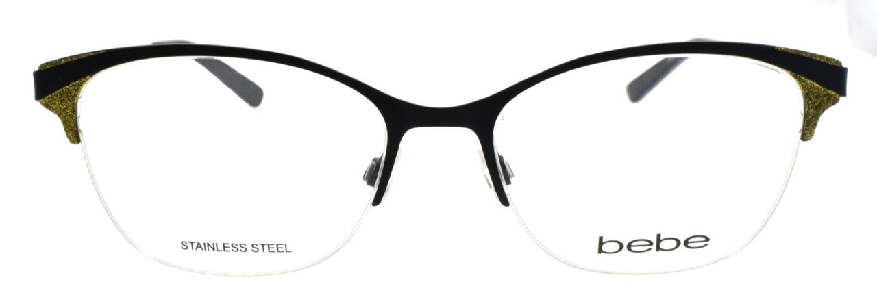 Bebe BB5204 001 Women's Eyeglasses Frames 52-17-135 Jet Black w/ Sparkles
