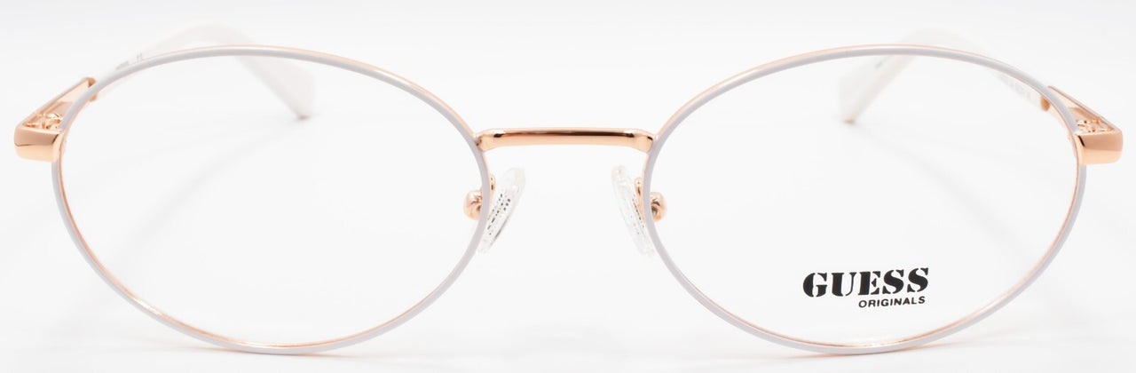 GUESS GU8239 024 Eyeglasses Frames Oval 55-19-140 White / Rose Gold