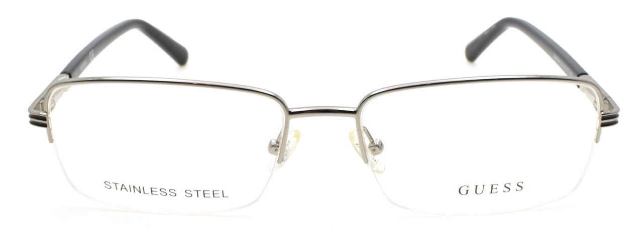 GUESS GU50044 010 Men's Half-Rim Eyeglasses Frames 57-17-145 Light Nickeltin