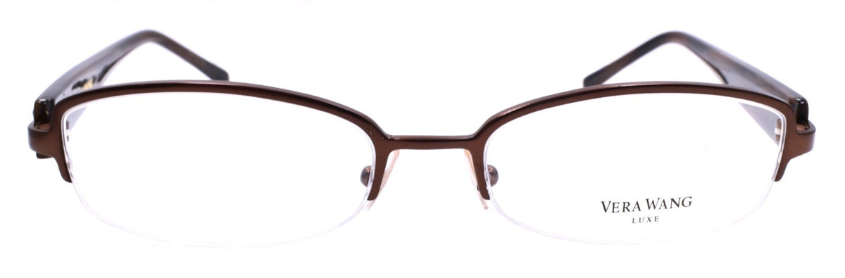 Vera Wang Plush CH Women's Eyeglasses Half-rim 51-17-130 Chocolate w/ Crystals