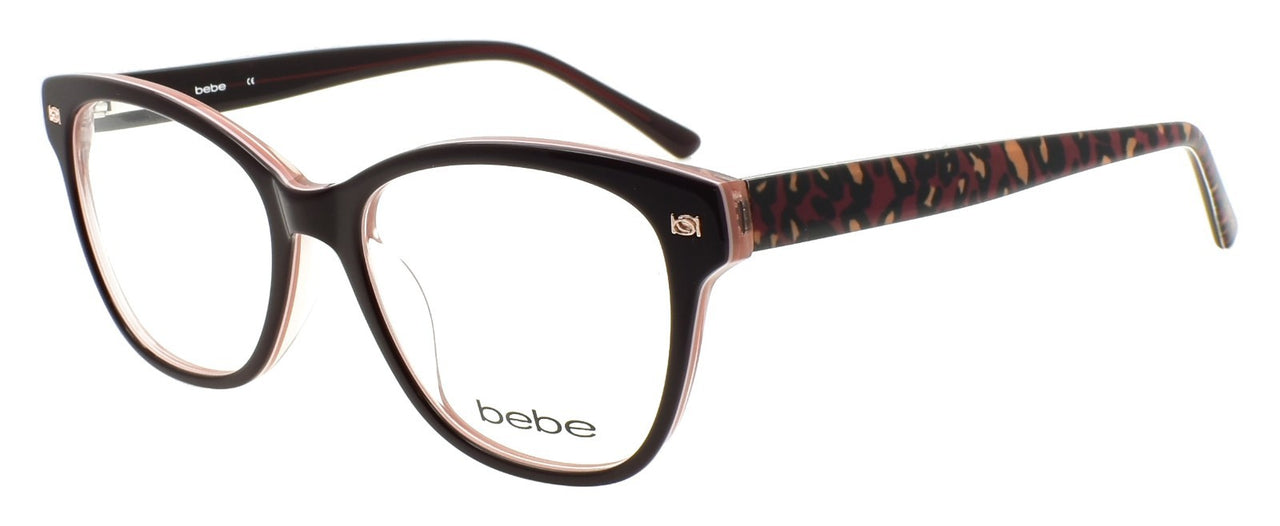 Bebe BB5194 603 Women's Eyeglasses Frames 53-17-140 Berry / Animal Pattern