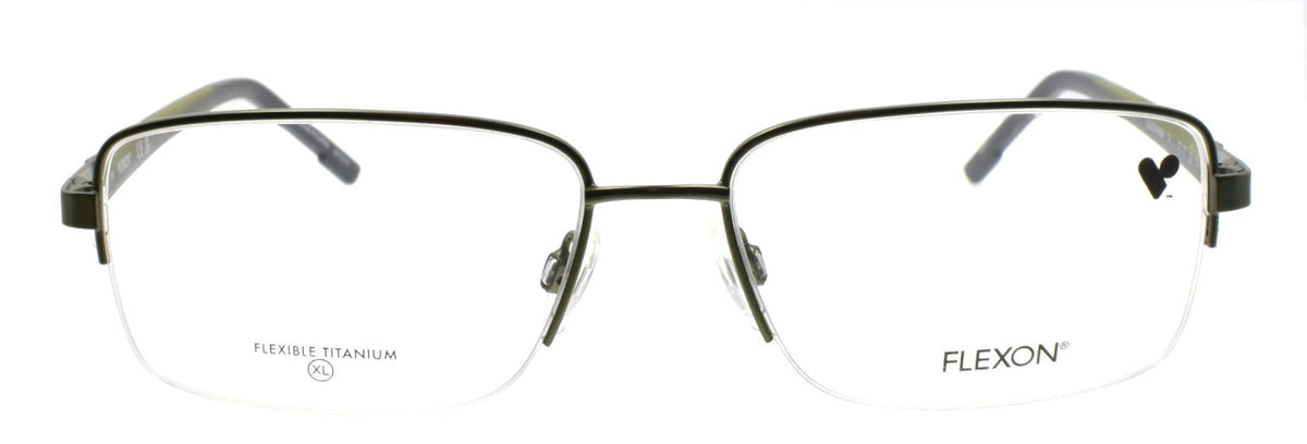 Flexon H6084 314 XL Men's Eyeglasses Half-rim Matte Moss 57-17-150 Flex Titanium