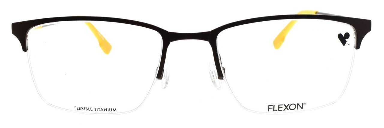 Flexon E1130 210 Men's Glasses Frames Half-rim Matte Coffee 55-20-145 Titanium