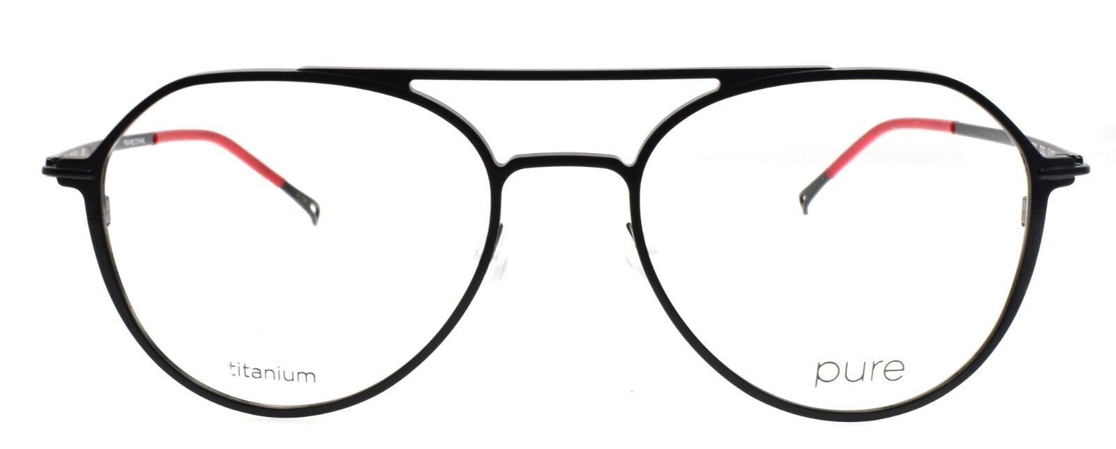 Airlock Pure P-4010 002 Men's Eyeglasses Aviator Titanium 53-18-140 Matte Black1