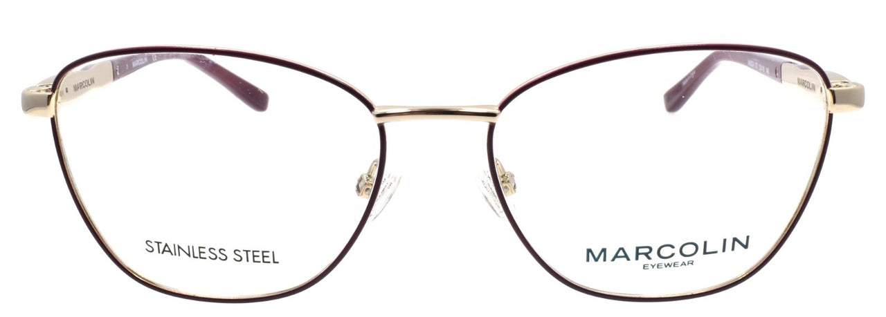 Marcolin MA5024 070 Women's Eyeglasses Frames 53-16-140 Bordeaux