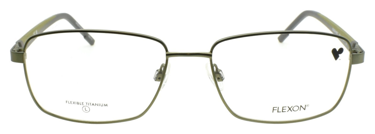 Flexon H6077 306 Men's Eyeglasses Frames 57-17-145 Satin Moss Green Titanium