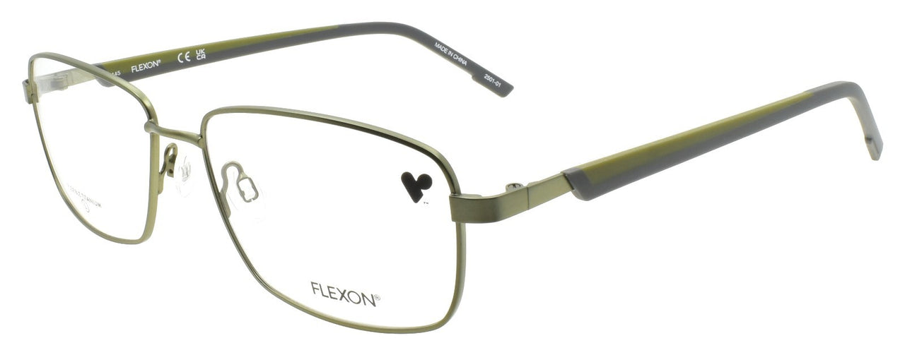 Flexon H6077 306 Men's Eyeglasses Frames 57-17-145 Satin Moss Green Titanium