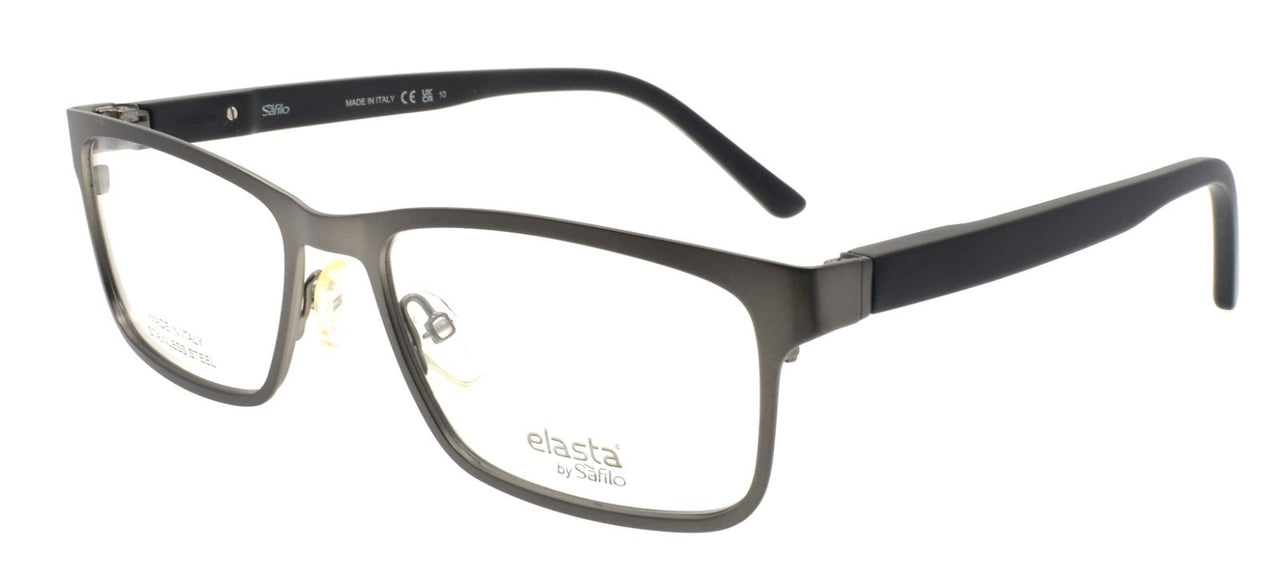 Safilo Elasta E3128 R80 Men's Eyeglasses Large 56-18-150 Matte Ruthenium Italy