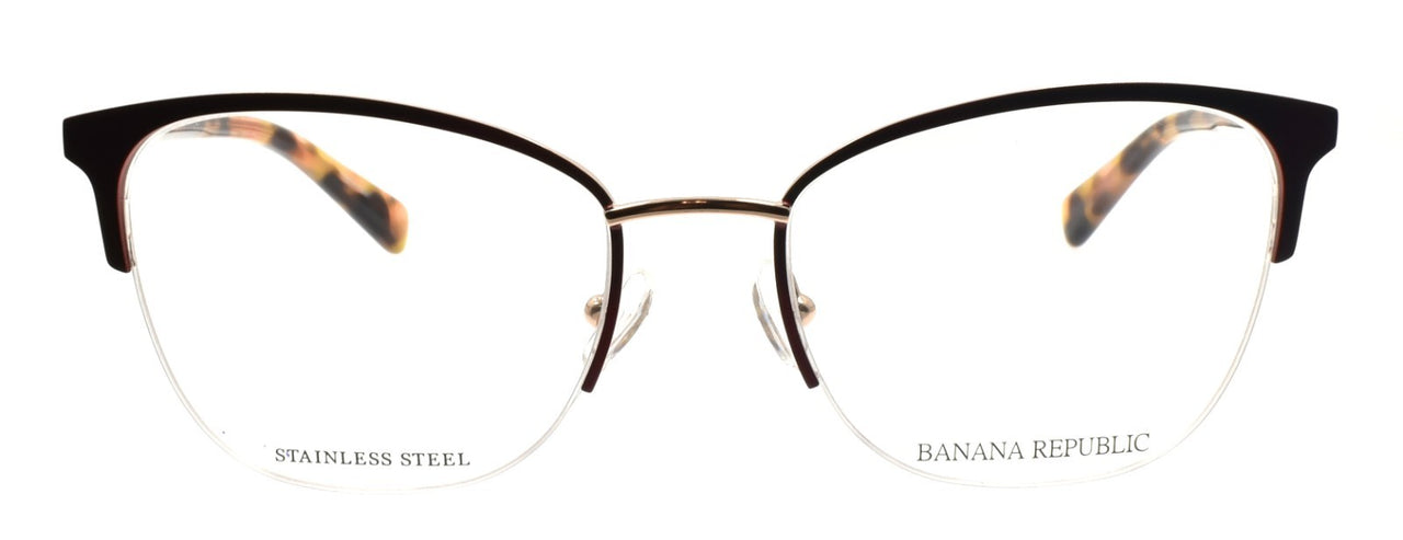Banana Republic BR223 6K3 Women's Eyeglasses Half-rim 52-18-140 Burgundy / Gold