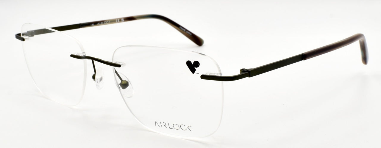 Airlock Prosper 202 305 Men's Eyeglasses Frames Rimless 53-18-140 Olive
