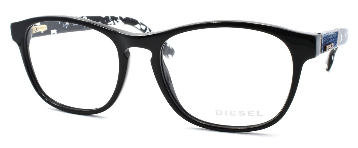 Diesel DL5190 001 Unisex Eyeglasses Frames 52-17-145 Black / Blue Denim