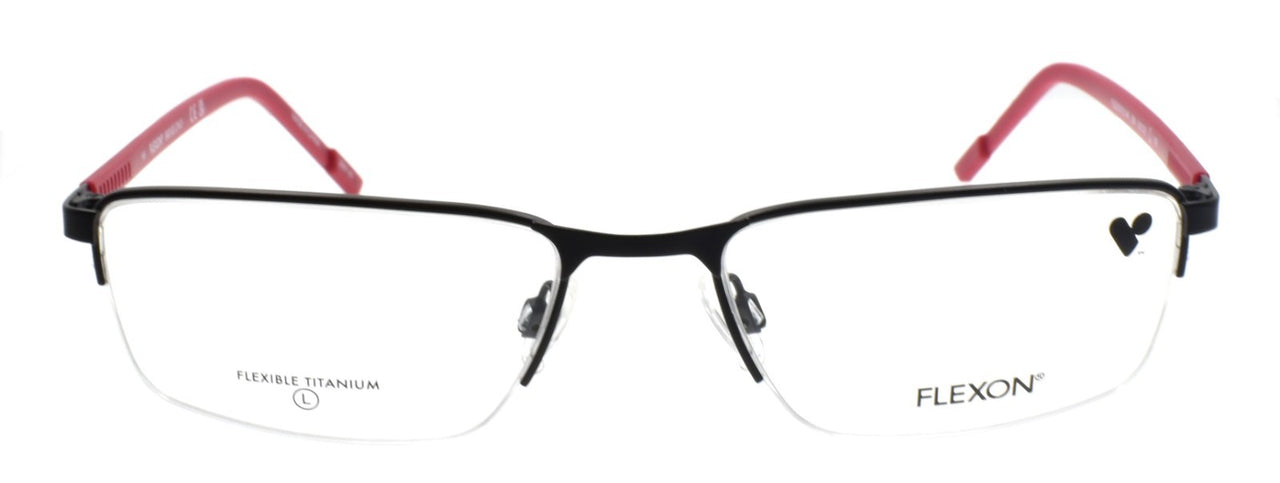 Flexon E1146 004 Men's Glasses Half-rim Satin Black 54-18-145 Flexible Titanium