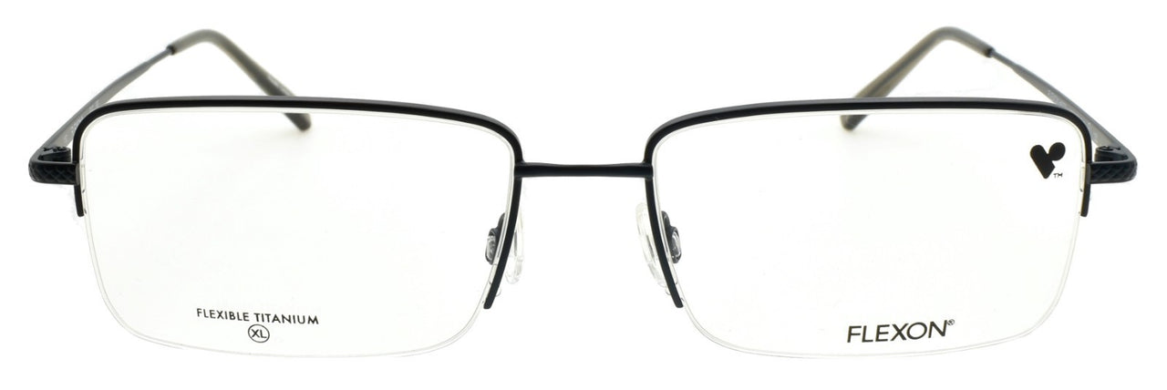 Flexon H6073 414 XL Men's Glasses Half-rim Satin Navy 59-18-150 Flex Titanium