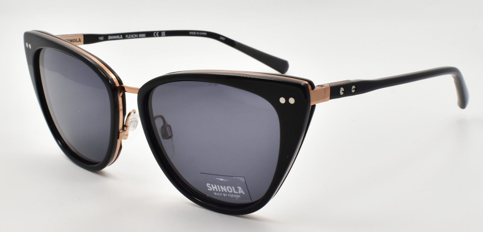 Shinola by Flexon SH2700S 001 Women's Sunglasses Cat Eye 55-16-140 Black0
