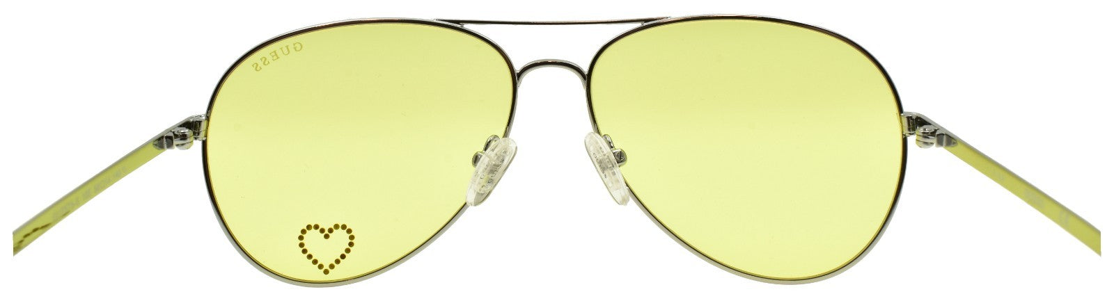 GUESS GU7575-S 10E Women's Sunglasses Aviator Silver / Yellow Heart Detail3