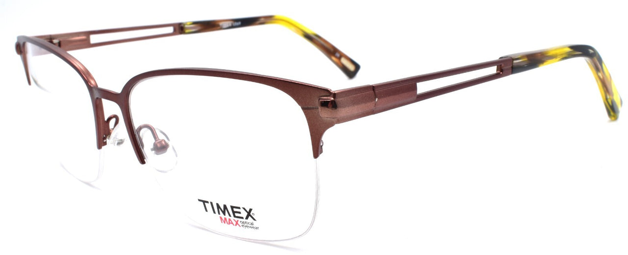 Timex L069 Men's Eyeglasses Frames Half-rim LARGE 58-17-150 Brown