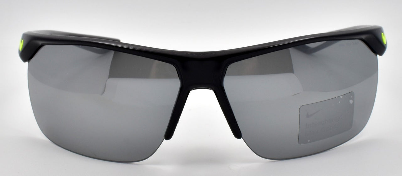 Nike Trainer EV0934 001 Men's Sunglasses Half-Rim Wrap Black / Gray