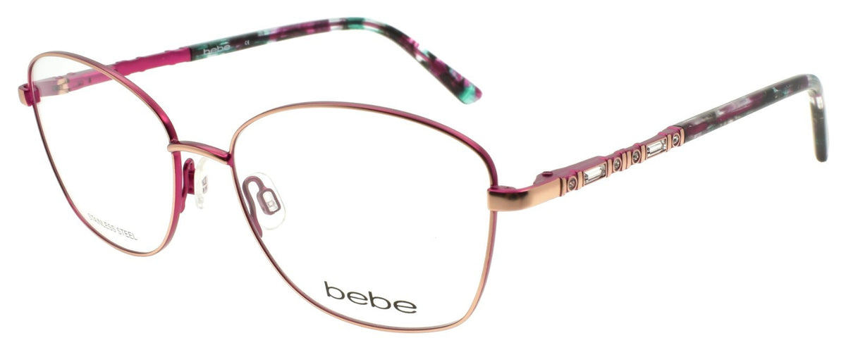 Bebe BB5192 770 Women's Eyeglasses Frames 54-16-140 Rose Gold / Stones