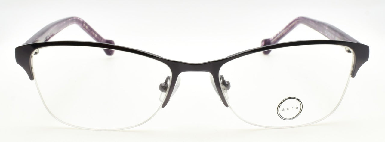 Aura Eyewear Iris GUN Women's Eyeglasses Frames Half-rim 52-17-135 Gunmetal