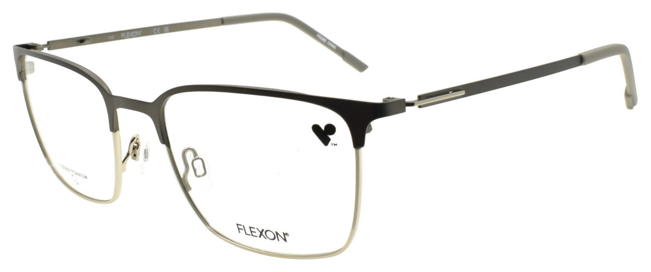 Flexon E1140 072 L Men's Eyeglasses Gunmetal Silver 54-20-145 Flexible Titanium
