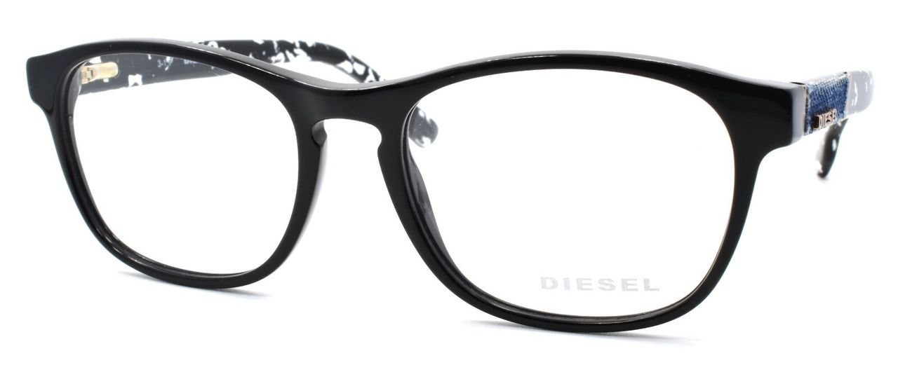 Diesel DL5190 001 Unisex Eyeglasses Frames 52-17-145 Black / Blue Denim