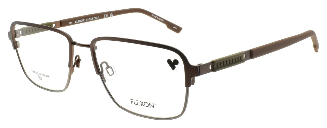 Flexon E1155 206 Men's Eyeglasses Matte Coffee Brown 54-17-145 Flexible Titanium