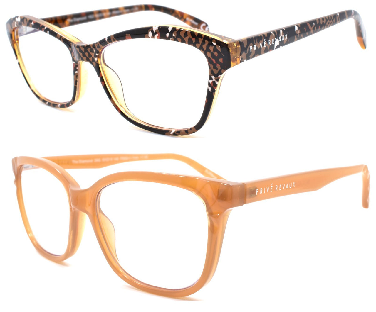 2 Pack Prive Revaux Diamond Blue Light Blocking Readers +0.00 Tan Snake / Camel