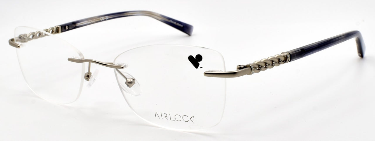 Airlock Charmed 201 040 Women's Eyeglasses Frames Rimless 51-18-140 Matte Silver
