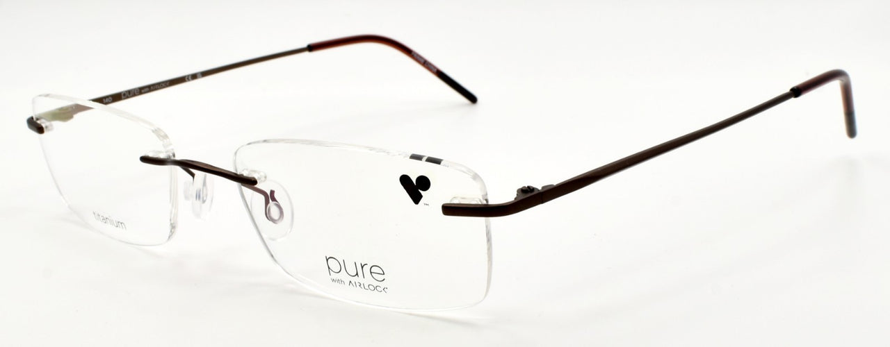 Airlock Wisdom 201 210 Men's Eyeglasses Frames Rimless 51-18-140 Satin Brown0