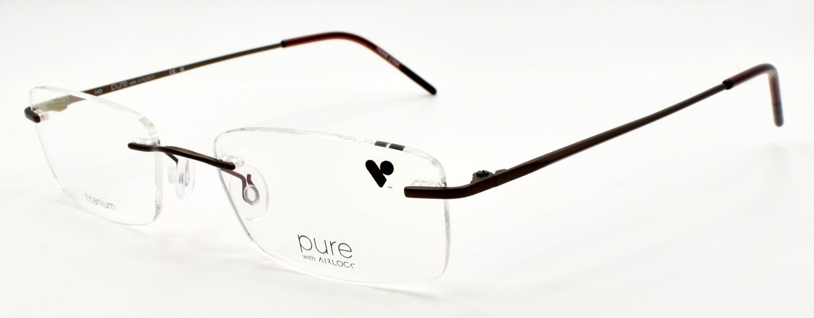 Airlock Wisdom 201 210 Men's Eyeglasses Frames Rimless 51-18-140 Satin Brown0