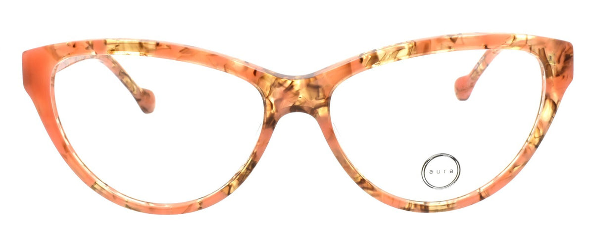 Aura Talullah ORG Women's Glasses Frames Cat Eye Acetate 56-15-140 Orange Havana