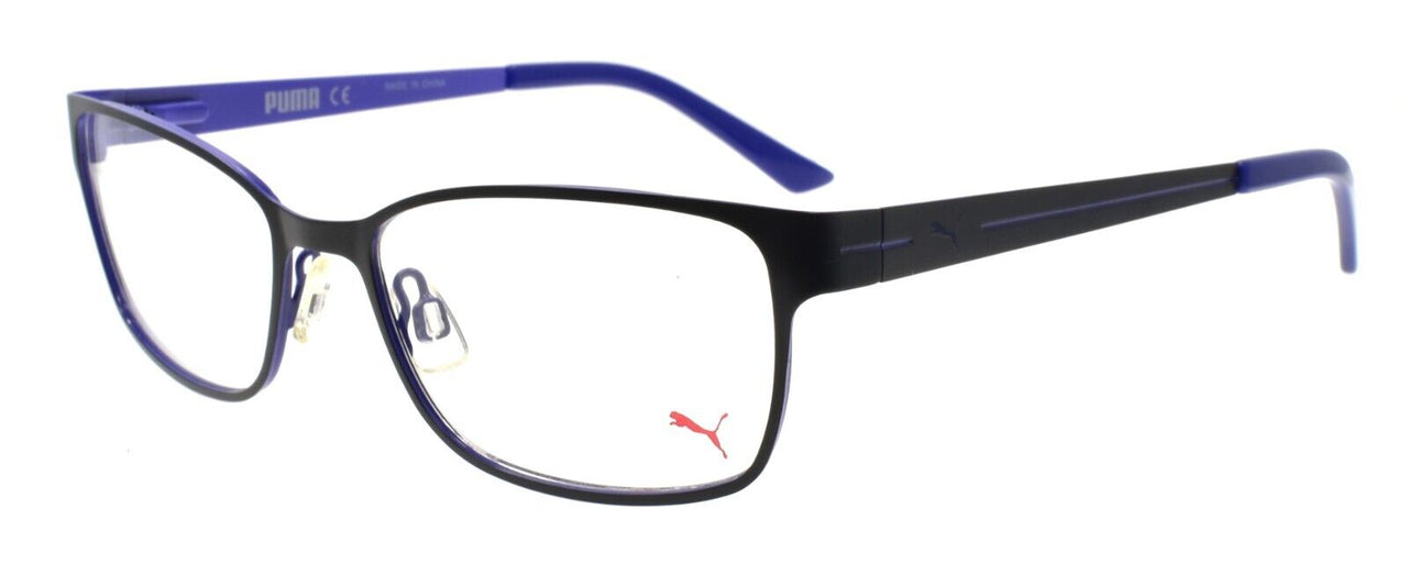 PUMA PE0015O 001 Eyeglasses Frames 53-17-140 Black / Blue