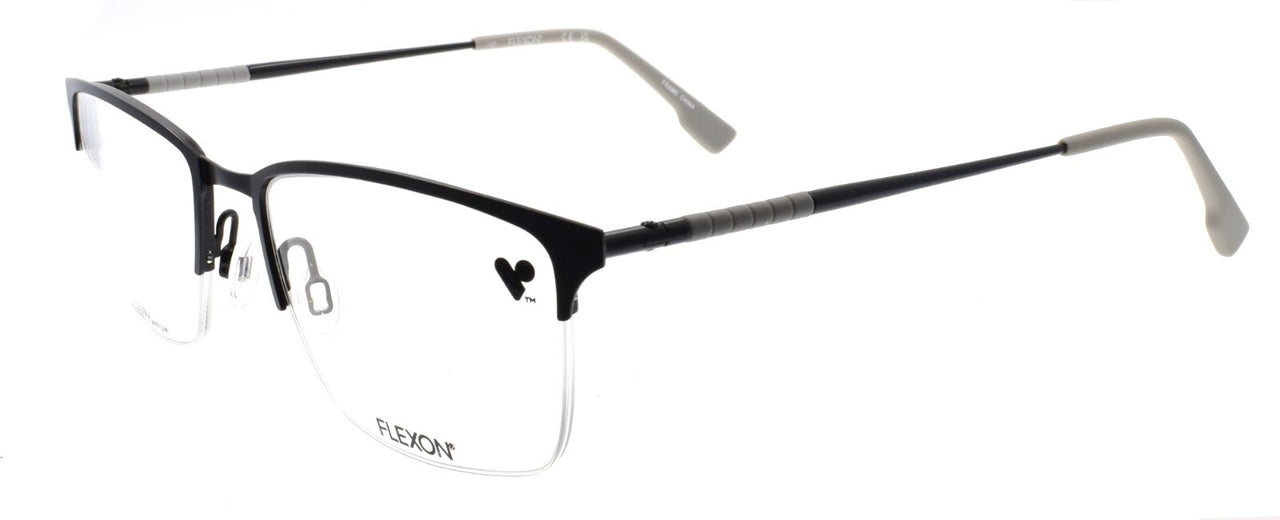 Flexon E1130 002 Men's Glasses Frames Half-rim Black 55-20-145 Flexible Titanium