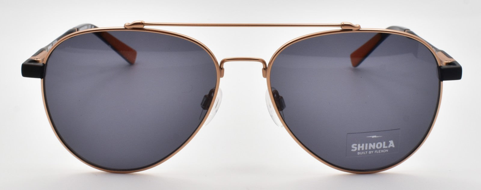 Shinola by Flexon SH2101S 784 Aviator Sunglasses 56-16-145 Satin Copper & Black1