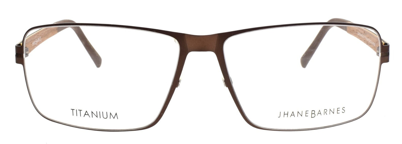 Jhane Barnes Quadrangle BR Men's Eyeglasses Frames 56-14-140 Brown Titanium