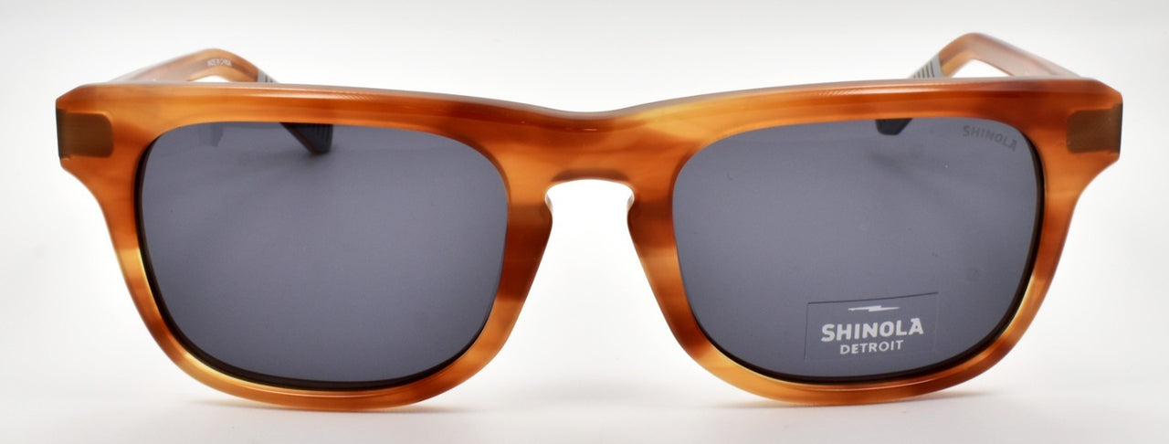 Shinola by Flexon SH1502S 245 Men's Sunglasses 52-20-145 Amber Horn / Gray1