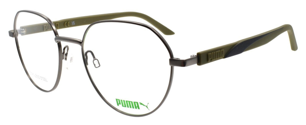 PUMA PU0329O 002 Men's Eyeglasses Frames 53-19-145 Ruthenium / Green